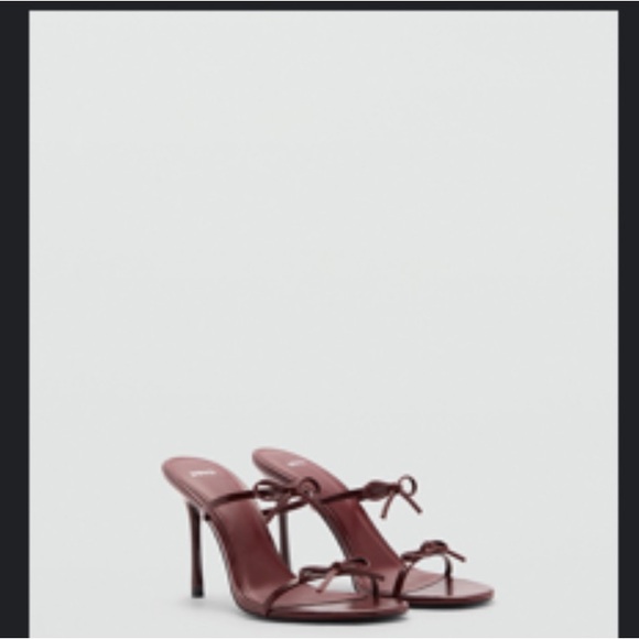 Mango Burgundy Heels Elegant Minimalist Design - Picture 1 of 8